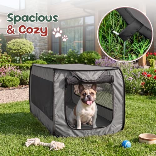 Grey soft sided collapsible travel crate — photo 4