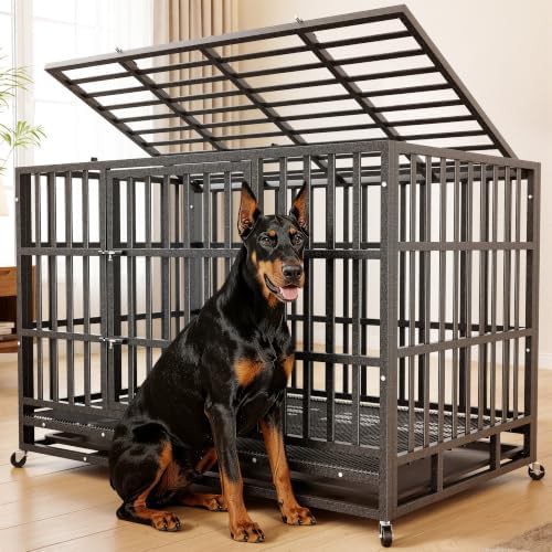 Heavy Duty Steel Crate for Large Dogs 48 Inch
