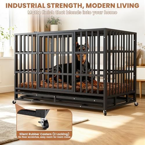 Heavy Duty Steel Crate for Large Dogs 48 Inch — photo 5