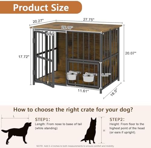 Foldable furniture style kennel with feeding bowls — photo 4
