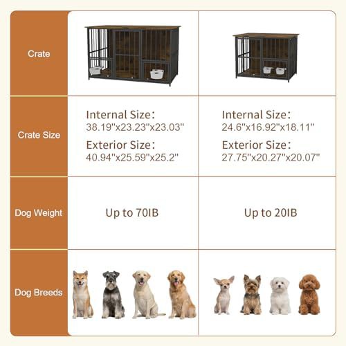 Foldable furniture style kennel with feeding bowls — photo 5