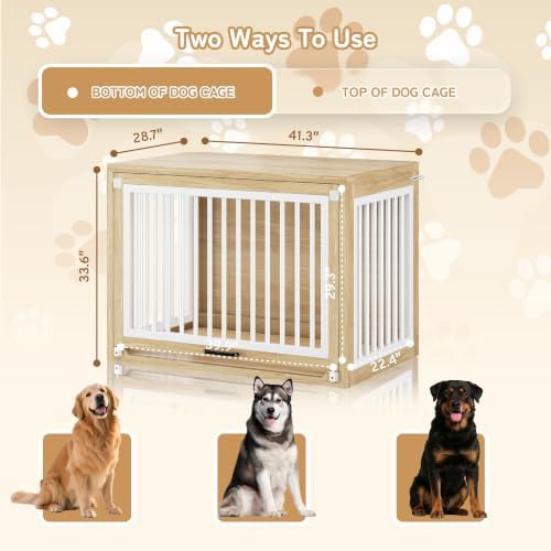 Oak wooden dog kennel with sliding door — photo 5